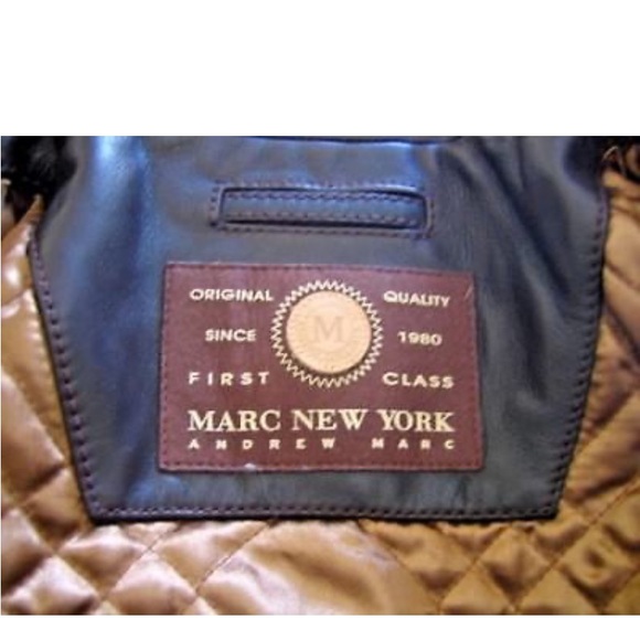Andrew Marc brown leather jacket barely worn - Picture 3 of 4